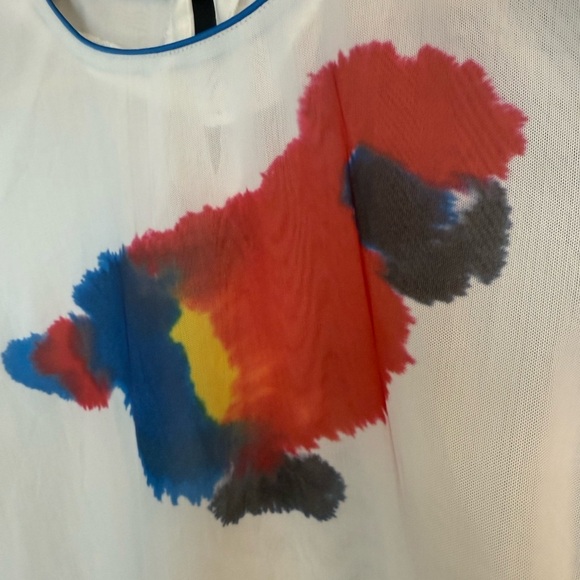 Marni size 8 EUC “Summertime 🦜” Saturday morn shear poly/cotton slight crop rare - Picture 7 of 16